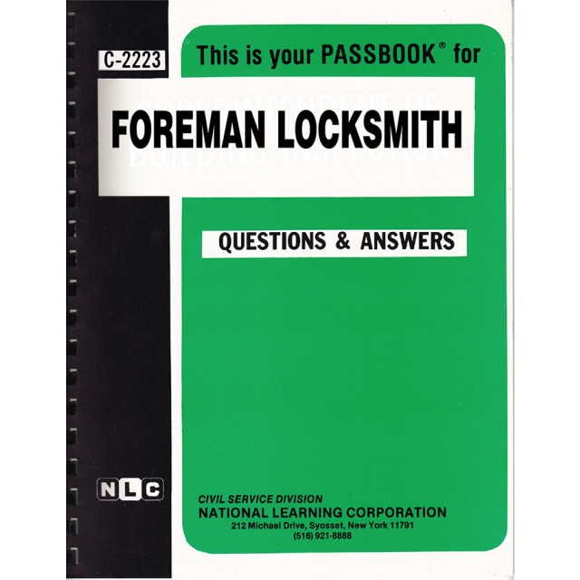 Locksmith (Career Examination Passbooks) by Jack Rudman: Builder's Book ...