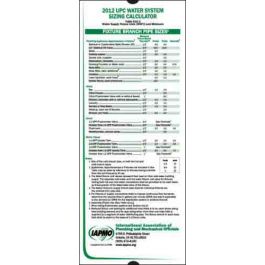 2012 UPC Water Pipe Sizing Calculator,IAPMO: Builder's Book, Inc.Bookstore