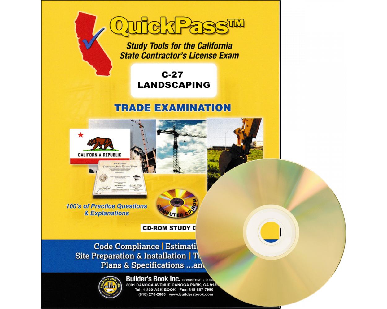 Landscaping License Examination (C-27) - QuickPass Study Tool CD-ROM: Builder's Book, Inc.Bookstore