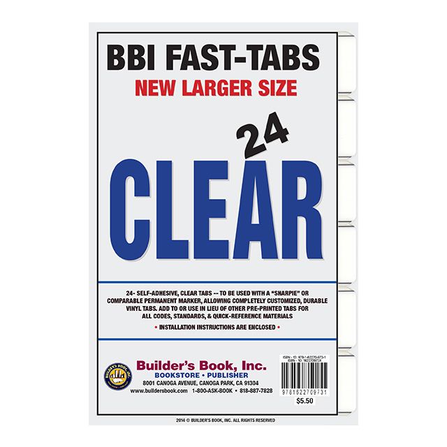 ALL CLEAR 48 Fast-Tabs- Large Format Tab Size by Builder's Book