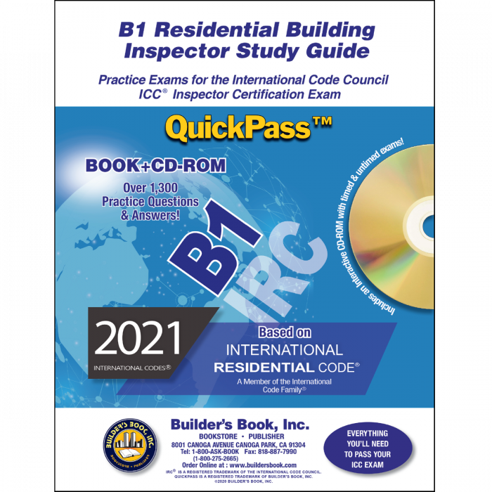 B1 Residential Building Inspector QuickPass Study Guide Based On 2021 IRC